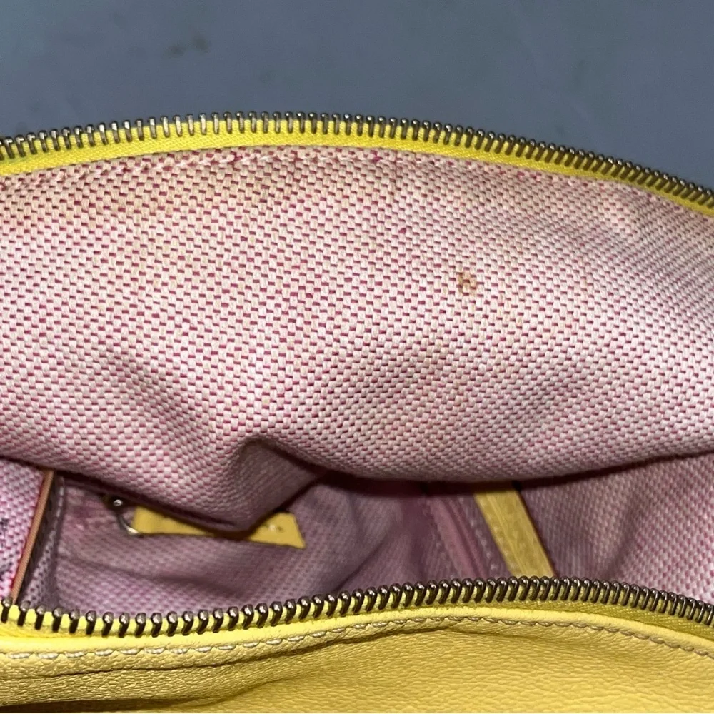 Dooney & Bourke Golden Yellow Dillen Saffian Leather Hobo Shoulder Bag